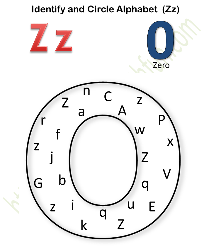 English Preschool Identify And Circle Alphabet Zz Worksheet 26